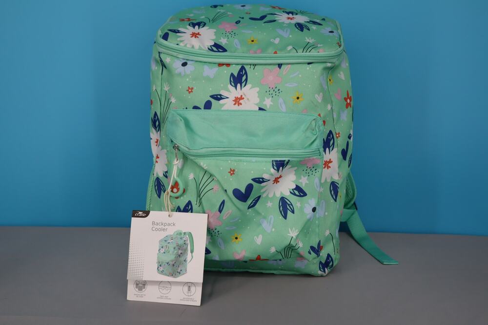 Tahoe Floral Insulated Backpack Cooler Mint Green 18 Can NWT